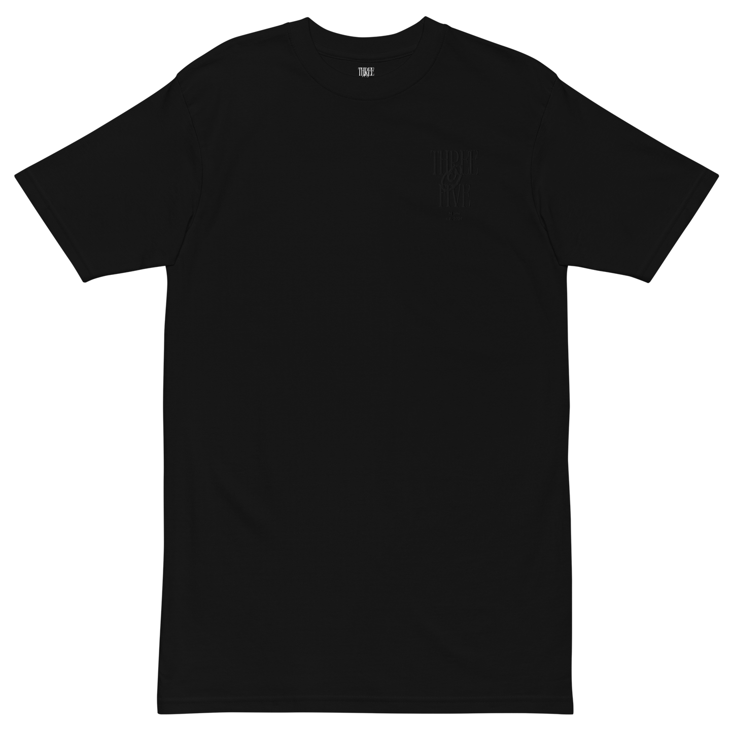 Black Tee Heavyweight Embroidered - Three O Five