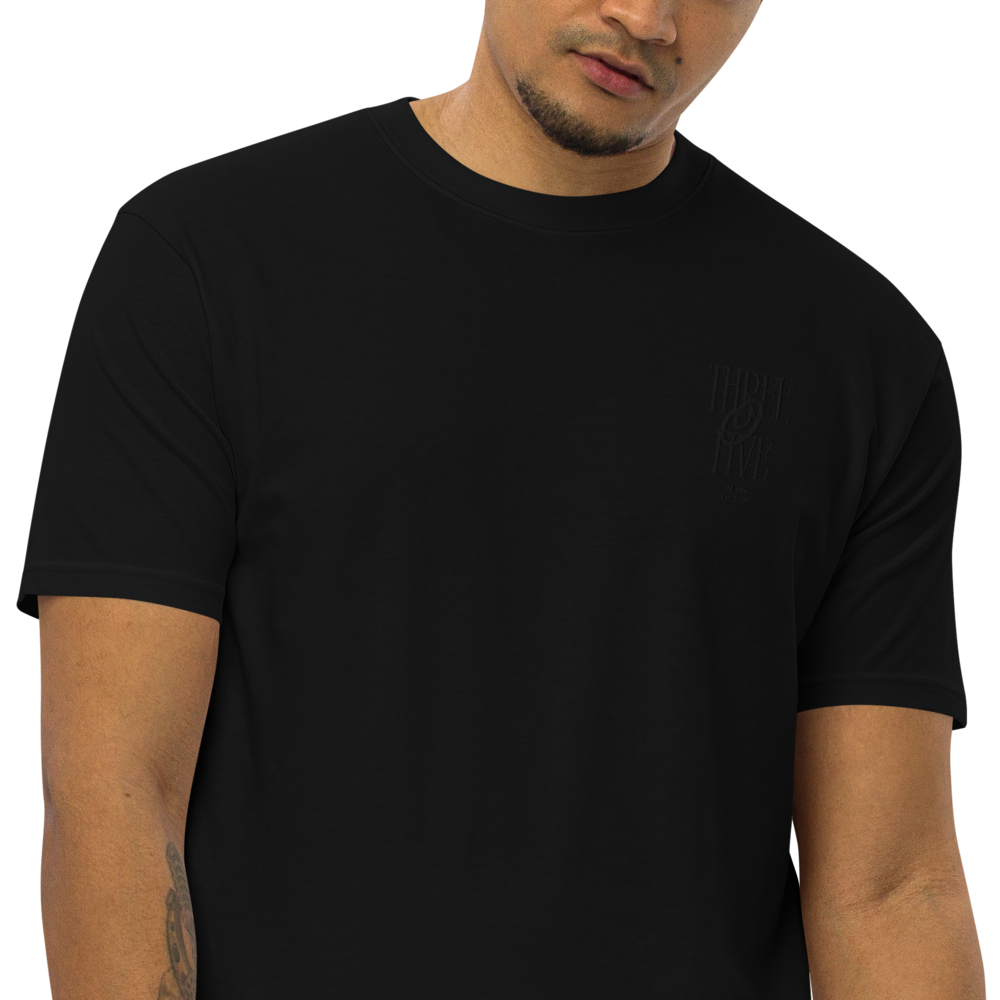 Black Tee Heavyweight Embroidered - Three O Five