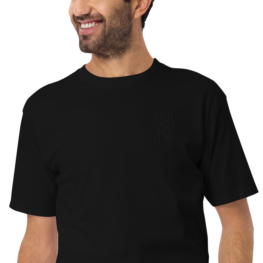 Black Tee Heavyweight Embroidered - Three O Five