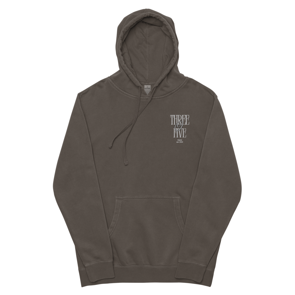 Pigment-Dyed Embroidered Hoodie - Three O Five